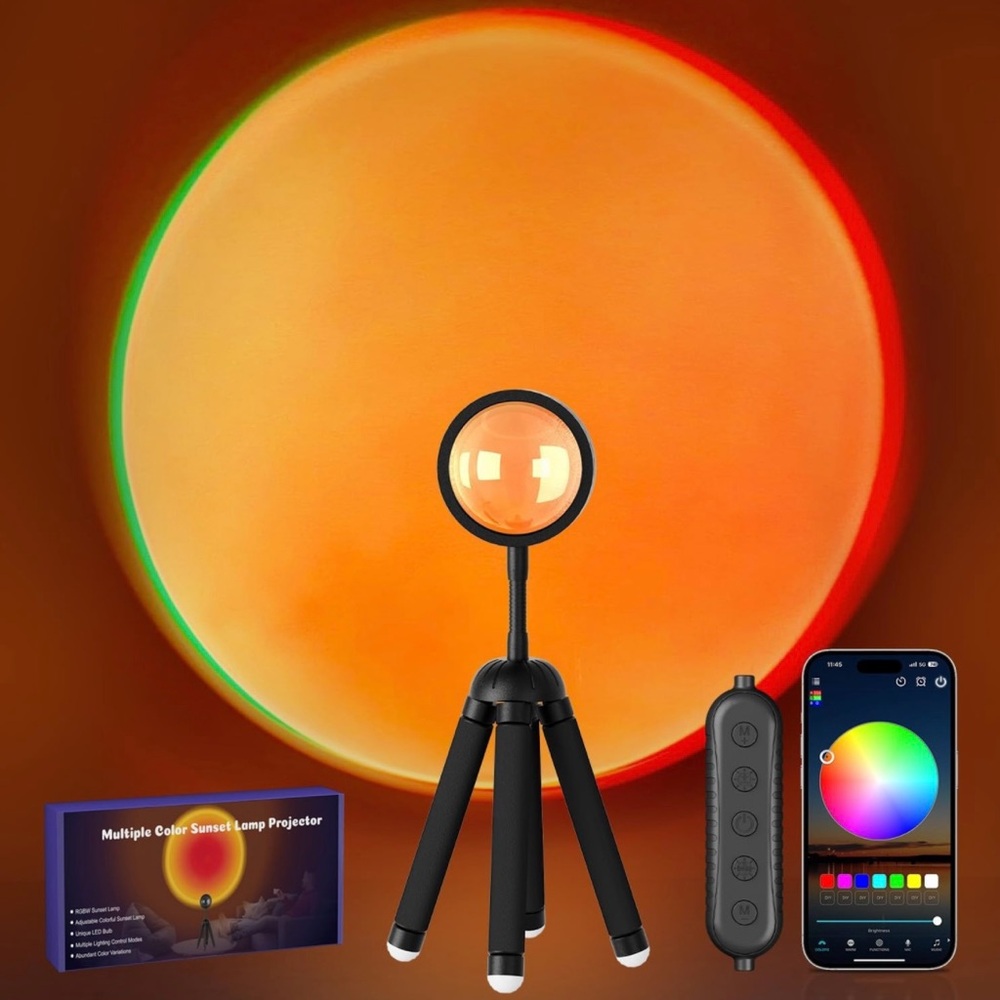 NIB Sunset Lamp Projector with APP Control Multicolor Changing Led Lights
